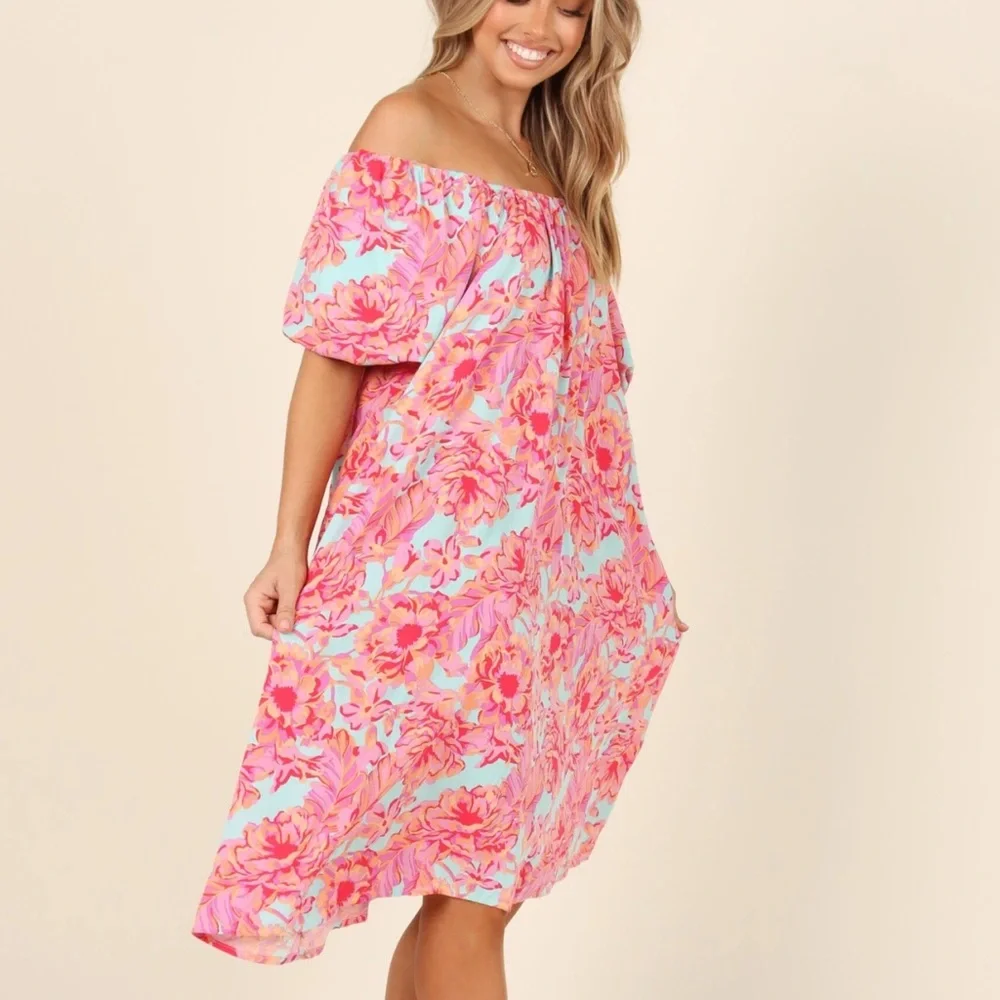 Petal & Pup Leyden Dress Size 8 NWT! Floral off the shoulder flowy mini dress - Picture 16 of 16
